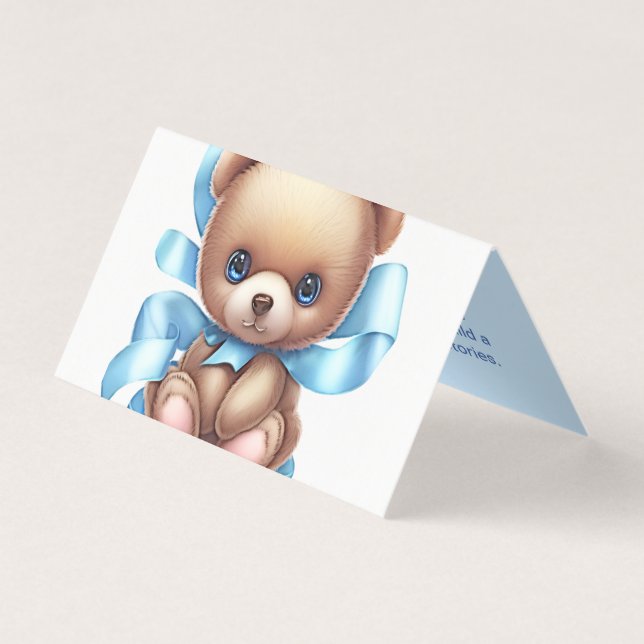 Teddy Bear Babydusche Buchungsanfrage Faltkarte (Vorderseite)