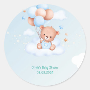 Teddy Bear Babydusche Runder Aufkleber