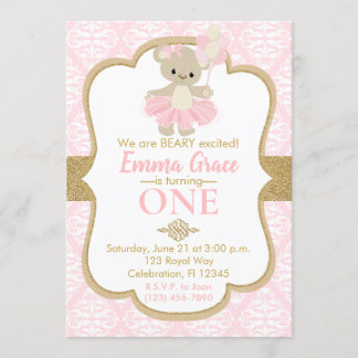 Teddy Bear Ballerina Einladung