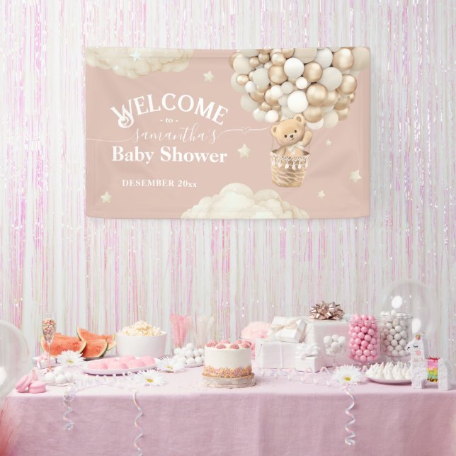 Teddy Bear Ballon Bearly Wait Baby Dusche Begrüßun Banner (Party)