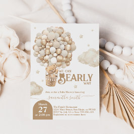 Teddy Bear Ballon Bearly Wait neutrale Baby Dusche Einladung