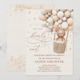 Teddy Bear Ballon Neutral Bearly Wait Baby Shooter Einladung