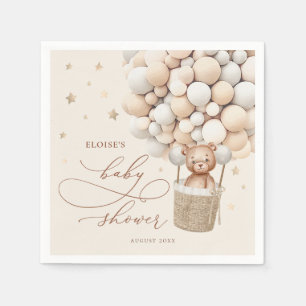 Teddy Bear Ballon Neutral Bearly Wait Baby Shooter Serviette
