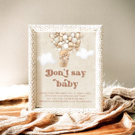 Teddy Bear Ballon Neutral Dont Say Baby Game Poster