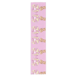 Teddy Bear Ballon Pink Kurz Table Runner Kurzer Tischläufer