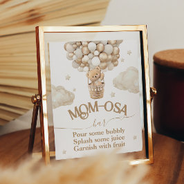 Teddy Bear Balloon Baby Show Bar Poster