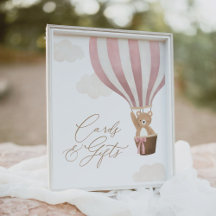 Teddy Bear Balloon Baby Showkarten und Geschenke