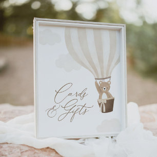 Teddy Bear Balloon Baby Showkarten und Geschenke Poster