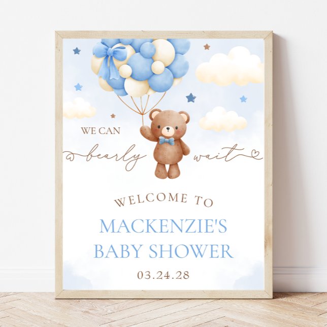 Teddy Bear Balloon Babydusche Begrüßungszeichen Poster (Von Creator hochgeladen)