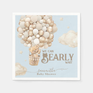 Teddy Bear Balloon Bearly Wait Boy Baby Dusche Serviette