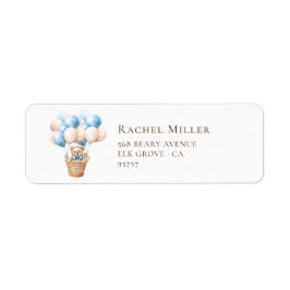 Teddy Bear Balloon Blue Baby Dusche Rücksendeadres