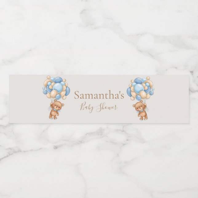 Teddy Bear Balloon Brown Babydusche (Einzelnes Label)