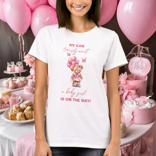 Teddy Bear Balloon Butterfly Girl Baby Mama to Be  T-Shirt