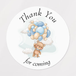 Teddy Bear BALLOON danke Ihnen Labels Etiketten