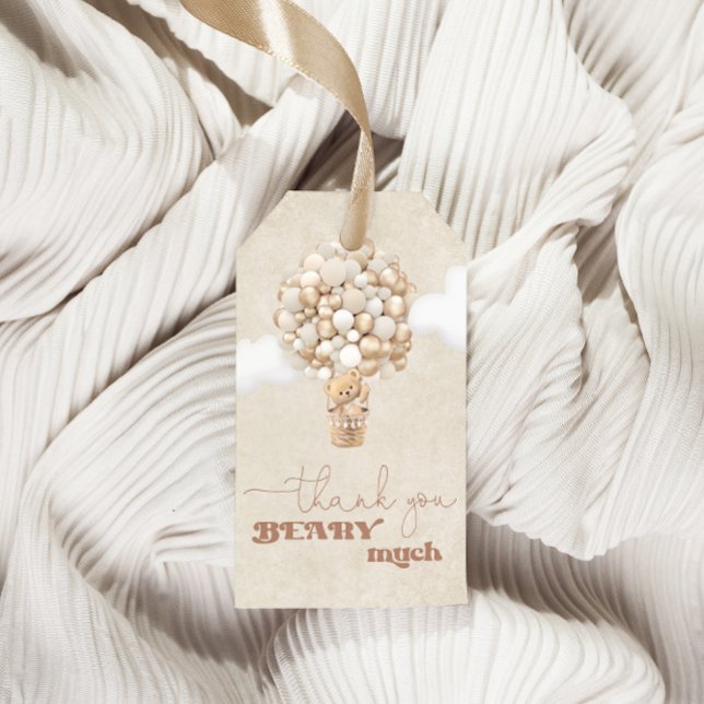 Teddy Bear Balloon Gender Neutral Baby Dusche Geschenkanhänger (Von Creator hochgeladen)