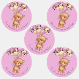 Teddy Bear BALLOON merci Étiquettes