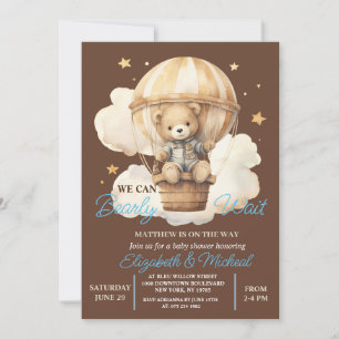 Teddy Bear Balloon Thème Baby shower Invitation