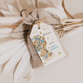 Teddy Bear Balloons Blue Baby Dusche Vielen Dank Geschenkanhänger