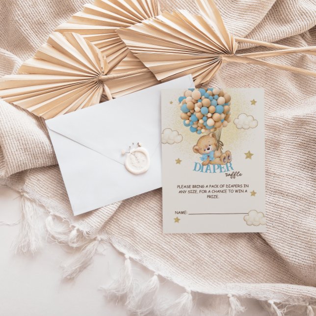 Teddy Bear Balloons Blue Baby Dusche Windelwanne W Begleitkarte (Von Creator hochgeladen)