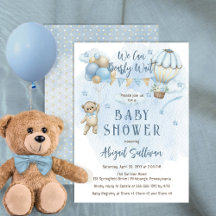 Teddy Bear Balloons Boy Bearly Wait Baby Dusche