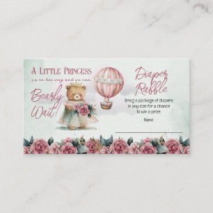 Teddy Bear Balloons Girl Bearly Wait Diaper Raffel Begleitkarte