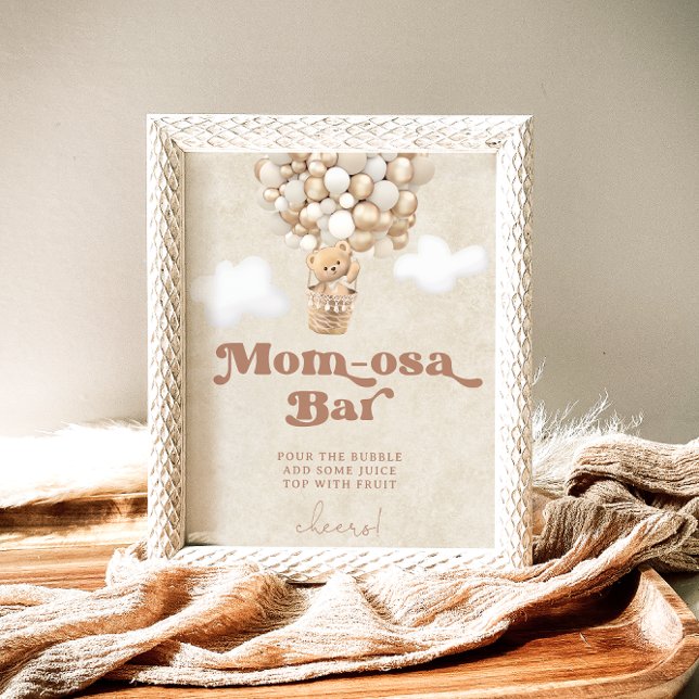 Teddy Bear Balloons Kinderdusche Mama-osa Bar Sign Poster (Von Creator hochgeladen)