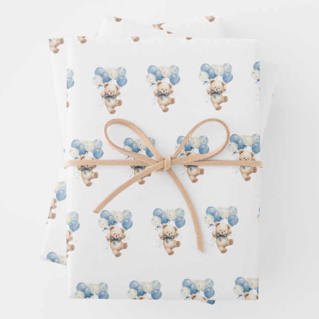 Teddy Bear Balloons können wir frühzeitig abwarten Geschenkpapier Set (Beispiel)