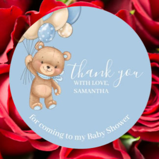 Teddy Bear Balloons Vielen Dank Runder Aufkleber