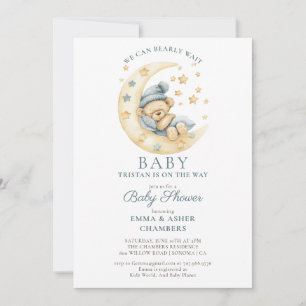 Teddy Bear Bear Bearly Wait Baby Dusche Einladung