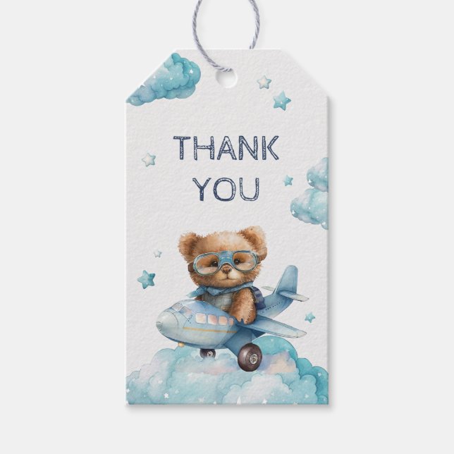 Teddy Bear Bear Bearly Wait Baby Dusche Geschenkanhänger (Vorderseite)
