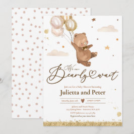 Teddy Bear Bear Bearly Wait Gender Neutral Baby Sh Einladung