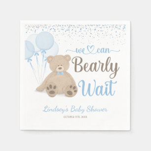 Teddy Bear Bearly Wait Confetti Boy Baby Dusche Serviette