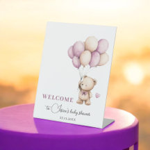 Teddy Bear Bearly Wait Lila Beige Balloons