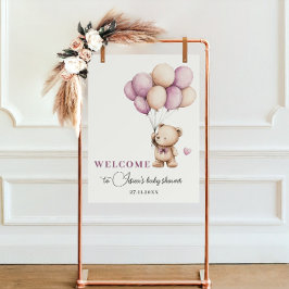 Teddy Bear Bearly Wait Violet Beige Ballon Poster