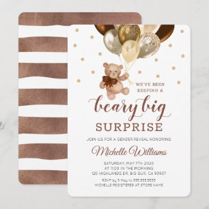 Teddy Bear Beary Big Surprise Gender Reveal Einladung