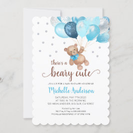 Teddy Bear Beary mignonne Baby shower Invitation