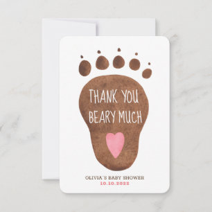 Teddy Bear Beary Much Baby Dusche Danke Karte