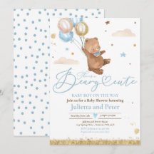 Teddy Bear Beary Niedlich Baby Boy Blue Baby Dusch