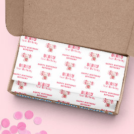 Teddy Bear Berry First Happy Birthday Name Seidenpapier