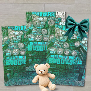 Teddy Bear Best Friends Embedded Word Cloud Seidenpapier