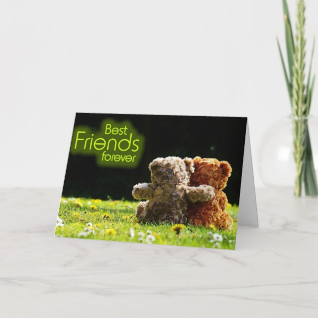 Teddy Bear Best Friends Grußkarte Karte (Vorderseite)