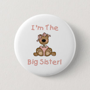 Teddy Bear Big Sister Button