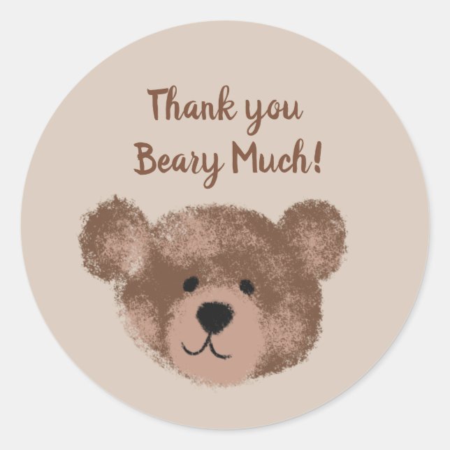 Teddy Bear Birthday Baby Dusche Gefallen Vielen Da Runder Aufkleber (Vorderseite)