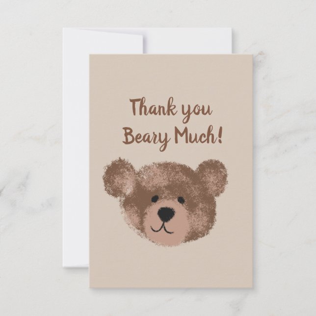 Teddy Bear Birthday Baby Shower Dankeskarte (Vorderseite)