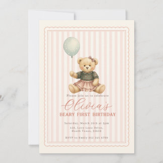 Teddy Bear Birthday Invitation Einladung