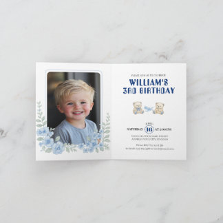 Teddy Bear Birthday Party Einladung