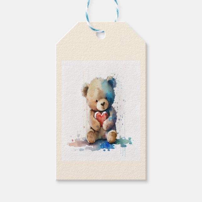 Teddy Bear Birthday Party Fevor Geschenkanhänger (Vorderseite)