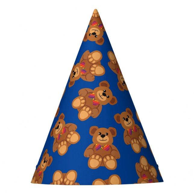 Teddy Bear Birthday Party Partyhütchen (Vorderseite)