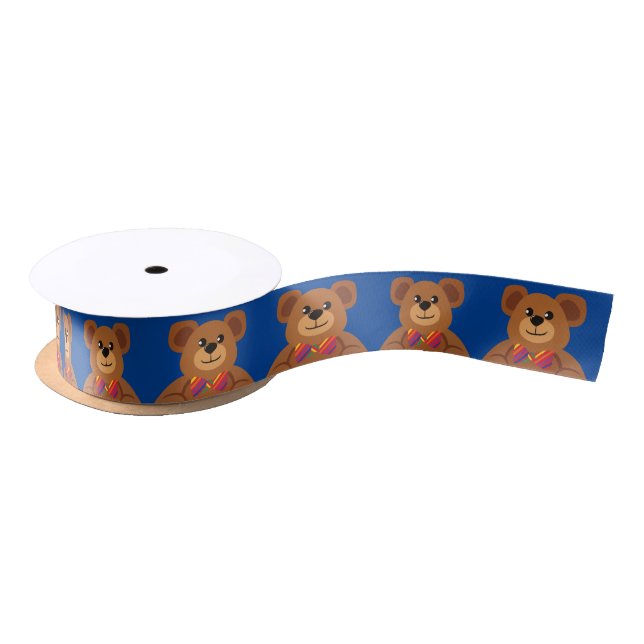 Teddy Bear Birthday Party Satinband (Spule)