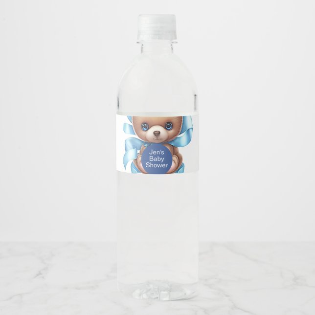 Teddy Bear Blue Baby Dusche (Vorderseite)
